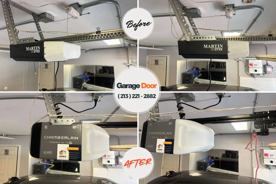 Before and after: garage door repair Nelson, GA